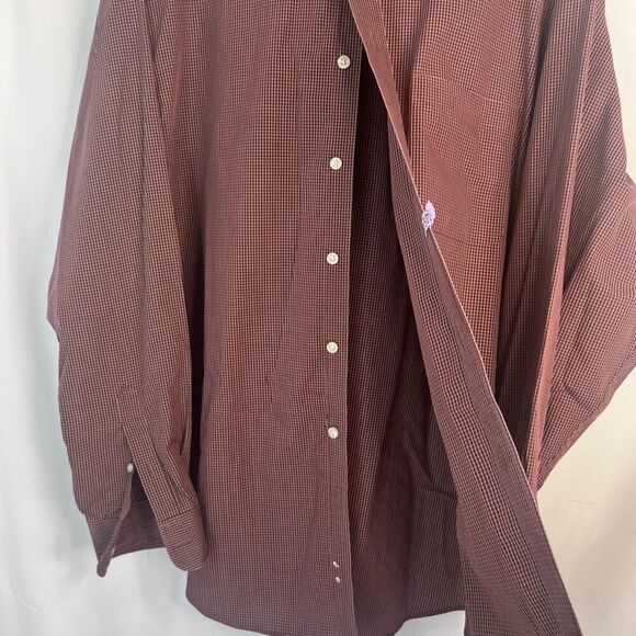 Roundtree & Yorke Gold Label Non Iron Subtle Plaid Cotton Button Front Size XL - Picture 7 of 10